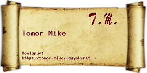 Tomor Mike névjegykártya
